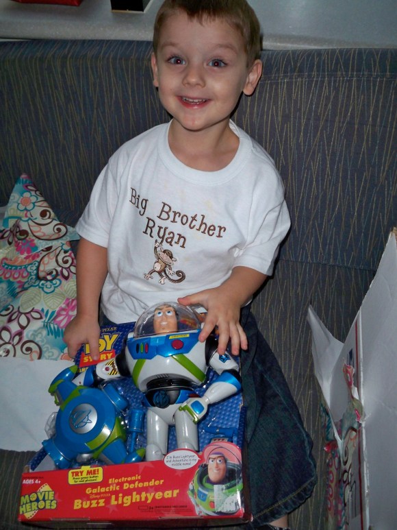 Chloe gave Ryan a Buzz Lightyear toy for her birthday = Ryan has to like her